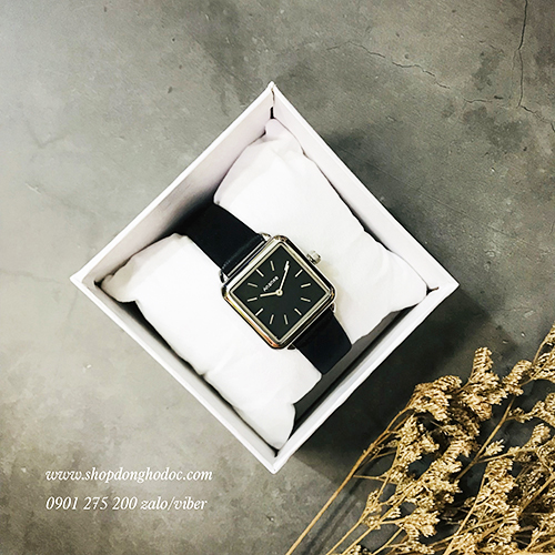 Đồng hồ nữ dây da mặt vuông đen thời thượng Ananke ĐHĐ22605