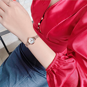 Đồng hồ Julius nữ Hàn Quốc JA 769D dây kim loại vàng mặt tròn trắng size nhỏ ĐHĐ32401