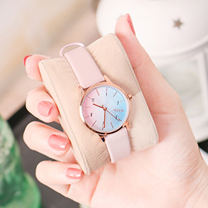 Đồng hồ nữ Julius Hàn Quốc JA 1253C dây da mặt tròn hồng pastel nhẹ nhàng ĐHĐ27701