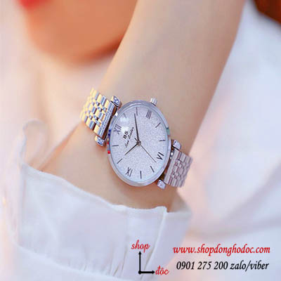 Đồng hồ nữ BS Bee Sister dây kim loại mặt tròn bạc sang chảnh ĐHĐ17202