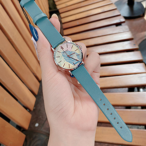 Đồng hồ nữ Julius Hàn Quốc JA 1090B dây da mặt tròn xanh dương hiện đại ĐHĐ31902