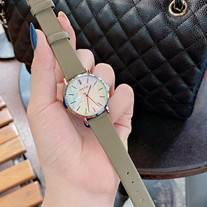 Đồng hồ nữ Julius Hàn Quốc JA 1090C dây da mặt tròn xanh rêu cá tính ĐHĐ31904
