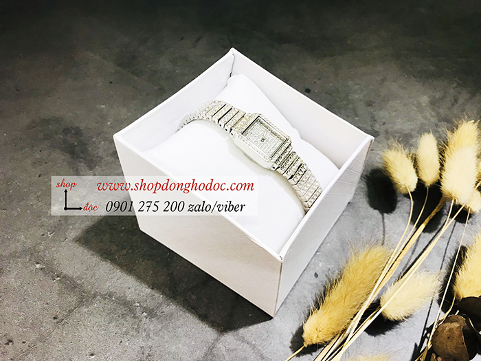 Đồng hồ nữ BS Bee Sister dây kim loại mặt vuông đính đá bạc ĐHĐ17102