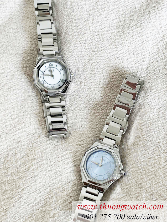 Đồng hồ nữ Ieke dây kim loại mặt lục giác màu trắng ĐHĐ48501