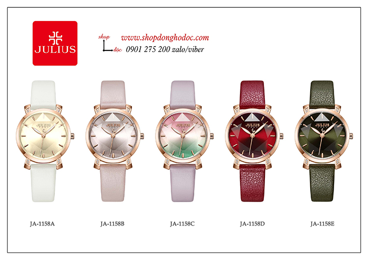 Đồng hồ nữ Hàn Quốc Julius JA 1158A dây da mặt tròn trắng sang chảnh ĐHĐ34101