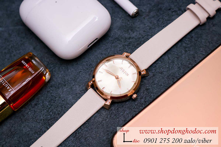 Đồng hồ nữ Hàn Quốc Julius JA 1158A dây da mặt tròn trắng sang chảnh ĐHĐ34101 Đồng hồ nữ Hàn Quốc Julius JA 1158A dây da mặt tròn trắng sang chảnh ĐHĐ34101