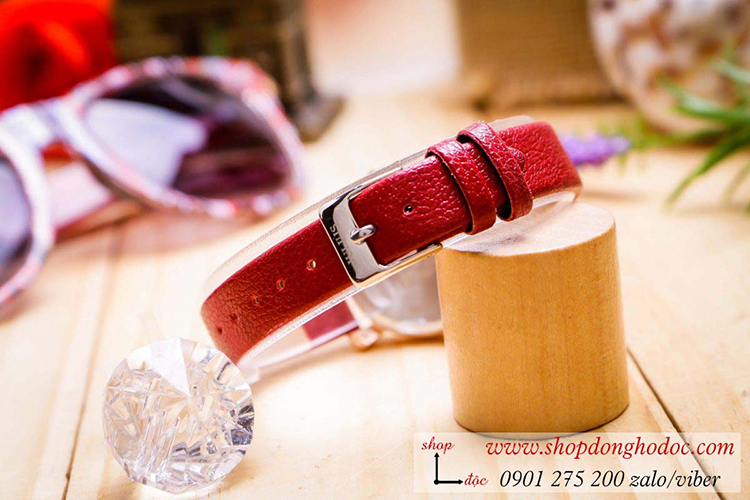 Đồng hồ nữ Hàn Quốc Julius JA 1158D dây da mặt tròn đỏ quyến rũ ĐHĐ34104