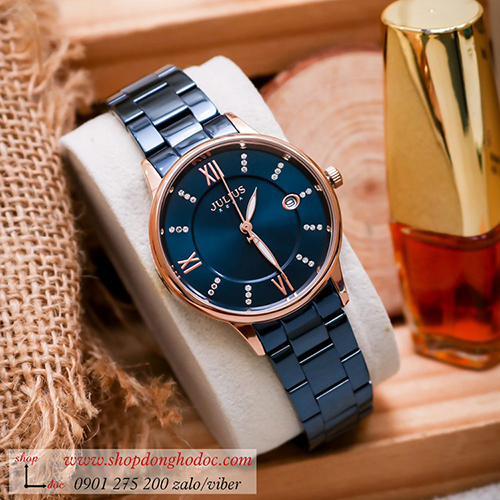 dong-ho-nu-co-lich-julius-ja-1218c-day-kim-loai-mat-tron-xanh-sanh-dieu-dhd34401