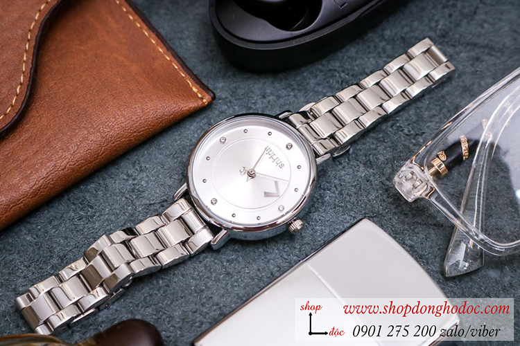 Đồng hồ nữ Julius JA 1248A dây kim loại mặt tròn bạc thanh lịch ĐHĐ34502 Đồng hồ nữ Julius JA 1248A dây kim loại mặt tròn bạc thanh lịch ĐHĐ34502