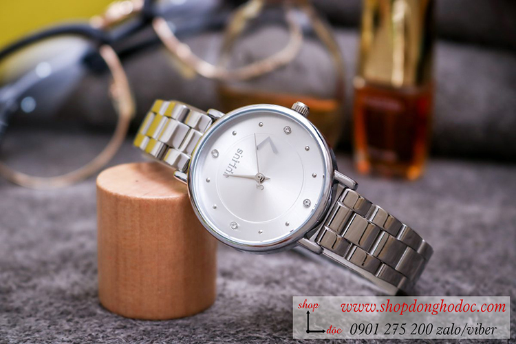 Đồng hồ nữ Julius JA 1248A dây kim loại mặt tròn bạc thanh lịch ĐHĐ34502 Đồng hồ nữ Julius JA 1248A dây kim loại mặt tròn bạc thanh lịch ĐHĐ34502