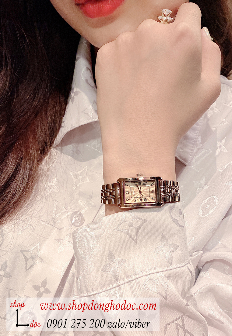 Đồng hồ nữ Julius Hàn Quốc JA 1252B dây kim loại vàng hồng mặt chữ nhật mặt trắng sang chảnh ĐHĐ28601 Đồng hồ nữ Julius Hàn Quốc JA 1252B dây kim loại vàng hồng mặt chữ nhật mặt trắng sang chảnh ĐHĐ28601
