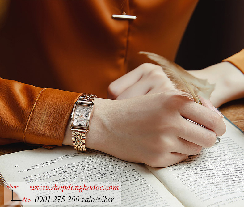 Đồng hồ nữ Julius Hàn Quốc JA 1252B dây kim loại vàng hồng mặt chữ nhật mặt trắng sang chảnh ĐHĐ28601 Đồng hồ nữ Julius Hàn Quốc JA 1252B dây kim loại vàng hồng mặt chữ nhật mặt trắng sang chảnh ĐHĐ28601