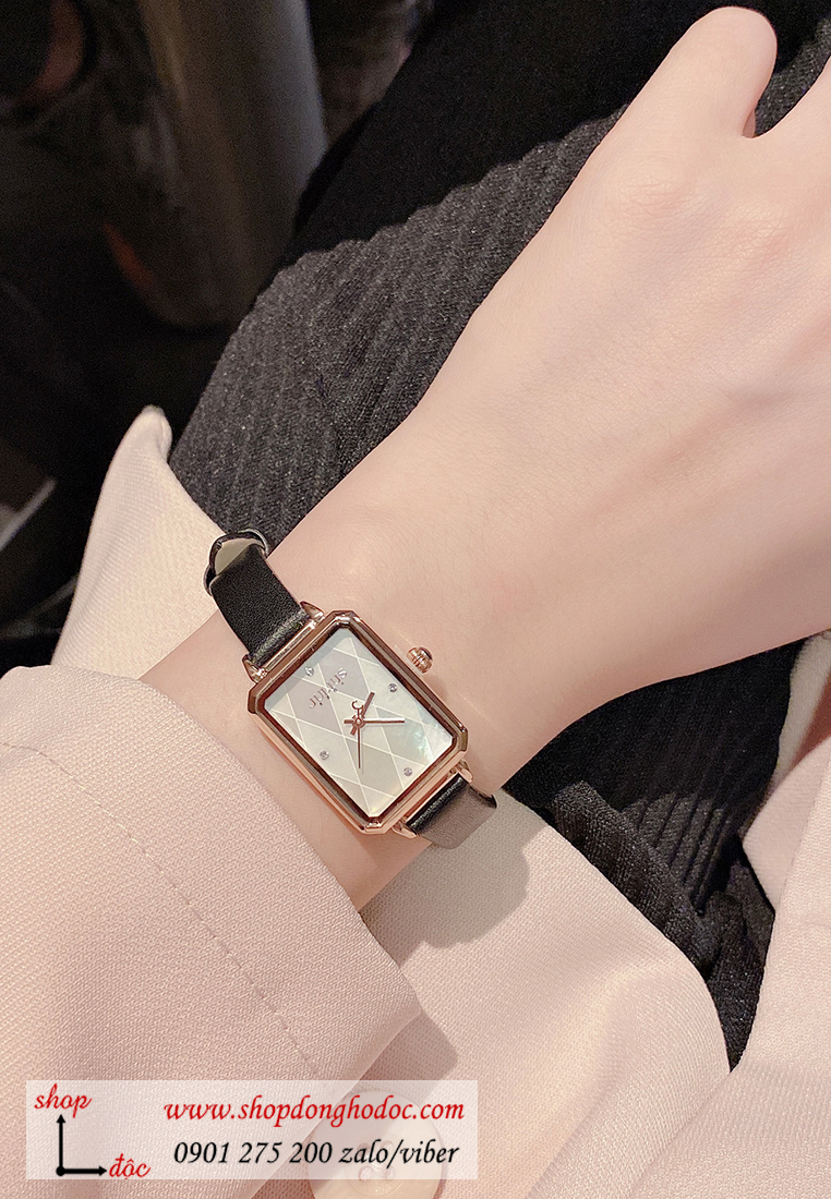 Đồng hồ nữ Julius Hàn Quốc JA 1280A dây da mặt chữ nhật khảm trai trắng sang chảnh ĐHĐ30301 Đồng hồ nữ Julius Hàn Quốc JA 1280A dây da mặt chữ nhật khảm trai trắng sang chảnh ĐHĐ30301