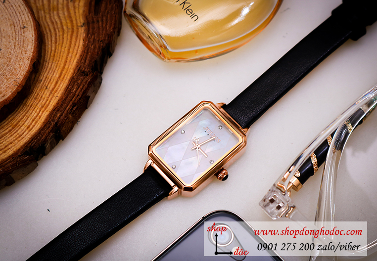 Đồng hồ nữ Julius Hàn Quốc JA 1280A dây da mặt chữ nhật khảm trai trắng sang chảnh ĐHĐ30301 Đồng hồ nữ Julius Hàn Quốc JA 1280A dây da mặt chữ nhật khảm trai trắng sang chảnh ĐHĐ30301