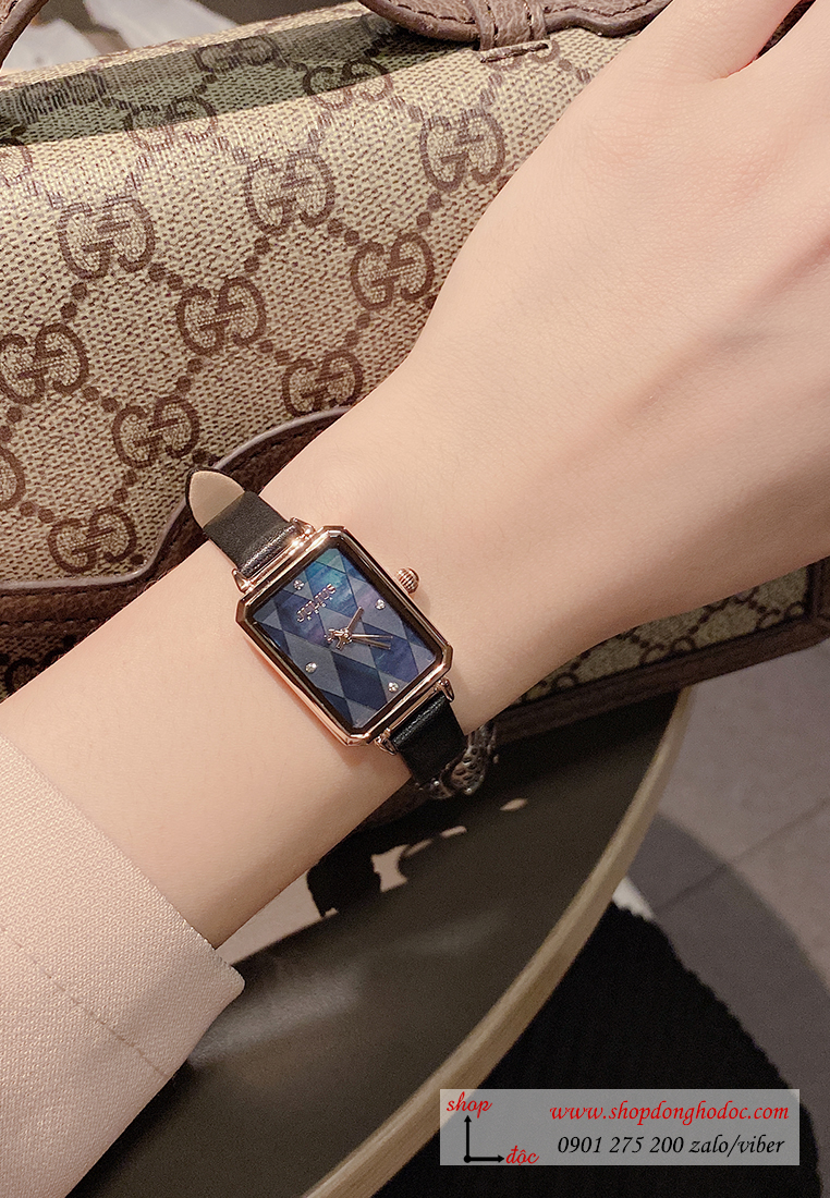 Đồng hồ nữ Julius Hàn Quốc JA 1280B dây da mặt chữ nhật khảm trai xanh cá tính ĐHĐ30302 Đồng hồ nữ Julius Hàn Quốc JA 1280B dây da mặt chữ nhật khảm trai xanh cá tính ĐHĐ30302