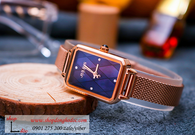 Đồng hồ nữ Julius Hàn Quốc JA 1280B dây kim loại mặt chữ nhật khảm trai xanh cá tính ĐHĐ30304 Đồng hồ nữ Julius Hàn Quốc JA 1280B dây kim loại mặt chữ nhật khảm trai xanh cá tính ĐHĐ30304