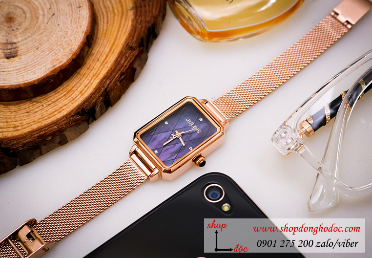 Đồng hồ nữ Julius Hàn Quốc JA 1280B dây kim loại mặt chữ nhật khảm trai xanh cá tính ĐHĐ30304 Đồng hồ nữ Julius Hàn Quốc JA 1280B dây kim loại mặt chữ nhật khảm trai xanh cá tính ĐHĐ30304