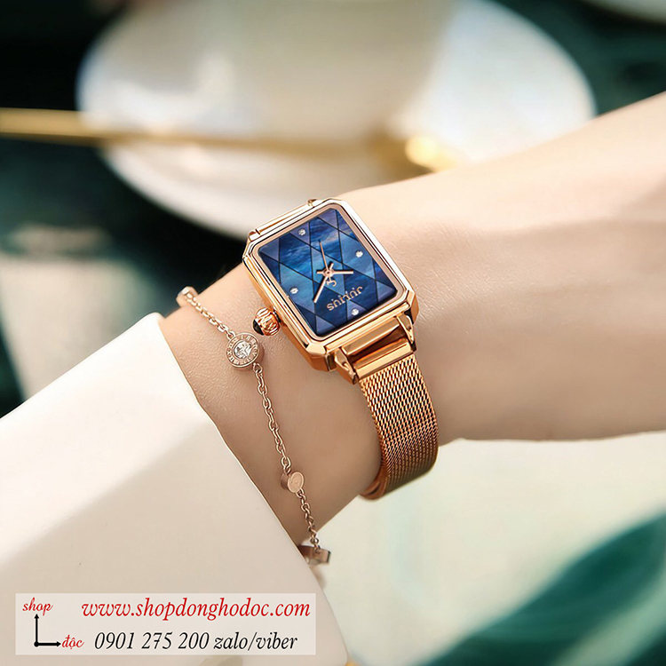 Đồng hồ nữ Julius Hàn Quốc JA 1280B dây kim loại mặt chữ nhật khảm trai xanh cá tính ĐHĐ30304 Đồng hồ nữ Julius Hàn Quốc JA 1280B dây kim loại mặt chữ nhật khảm trai xanh cá tính ĐHĐ30304