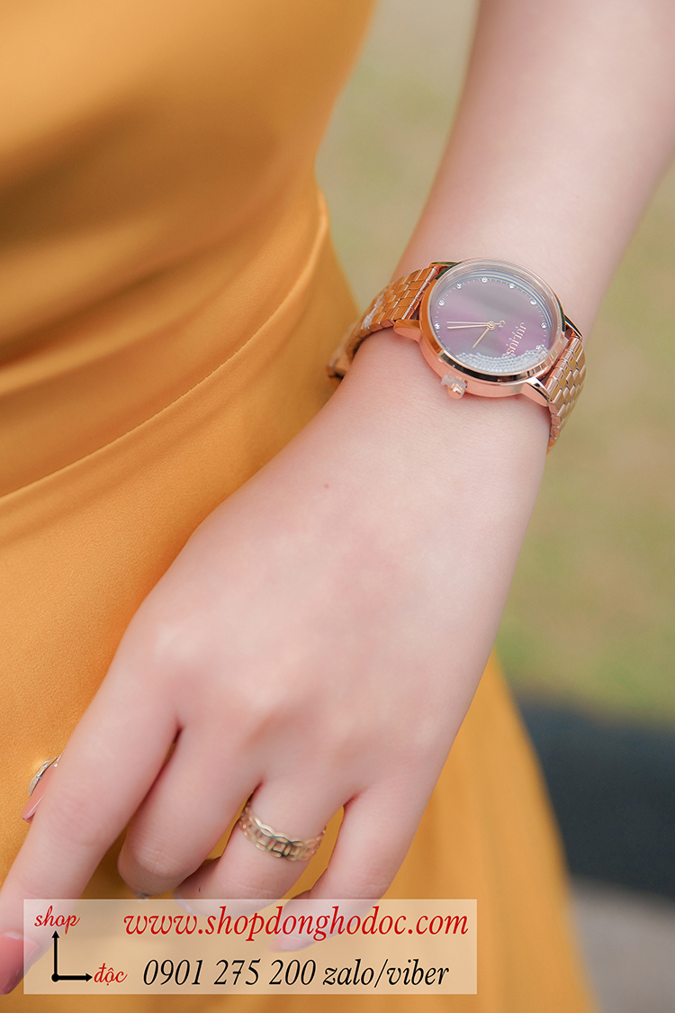 Đồng hồ nữ Julius JA 1283D dây kim loại mặt tròn đính đá tím thời thượng ĐHĐ34702 Đồng hồ nữ Julius JA 1283D dây kim loại mặt tròn đính đá tím thời thượng ĐHĐ34702