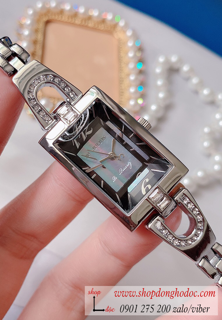 Đồng hồ nữ Hàn Quốc Julius JA 443A dây kim loại mặt chữ nhật xanh đen cá tính ĐHĐ31201 Đồng hồ nữ Hàn Quốc Julius JA 443A dây kim loại mặt chữ nhật xanh đen cá tính ĐHĐ31201