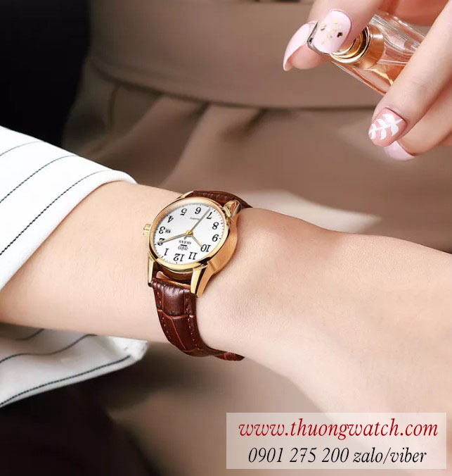 Đồng hồ nữ Olevs dây da mặt tròn nhỏ hiện đại ĐHĐ32201