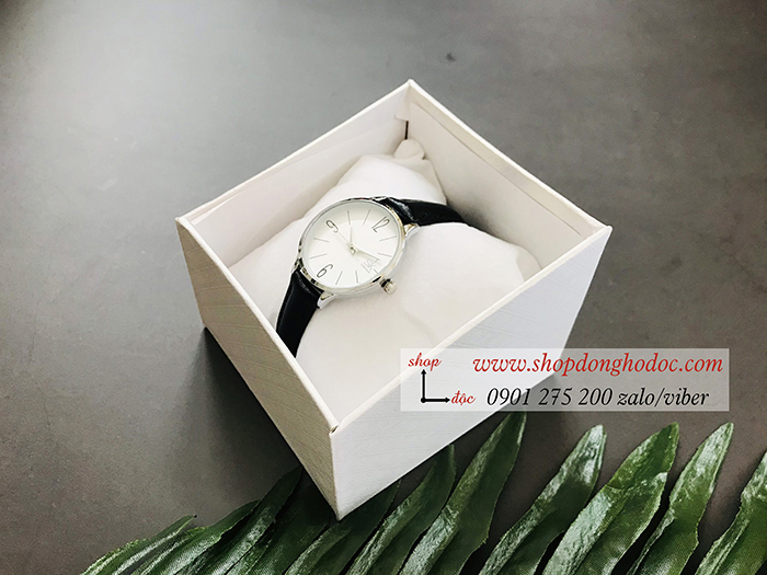 Đồng hồ Shengke SK nữ dây da mặt tròn đen thanh lịch ĐHĐ19404
