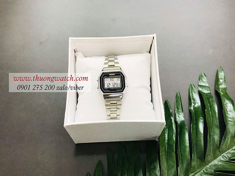 Đồng hồ nữ điện tử Skmei dây kim loại mặt vuông bạc hiện đại ĐHĐ25701