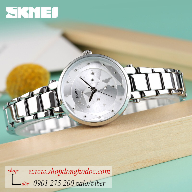 Đồng hồ nữ size nhỏ Skmei dây kim loại mặt tròn bạc thời thượng ĐHĐ26201 Đồng hồ nữ size nhỏ Skmei dây kim loại mặt tròn bạc thời thượng ĐHĐ26201