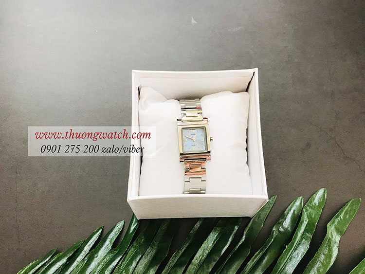 Đồng hồ nữ Skmei dây kim loại bạc mặt vuông xanh cá tính ĐHĐ26703