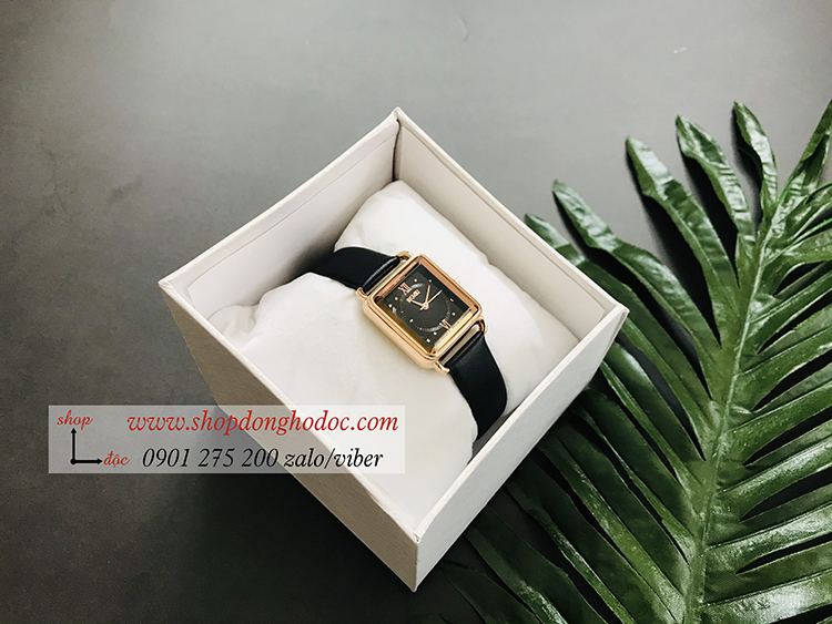 Đồng hồ nữ Skmei dây da mặt vuông đen thanh lịch ĐHĐ36801